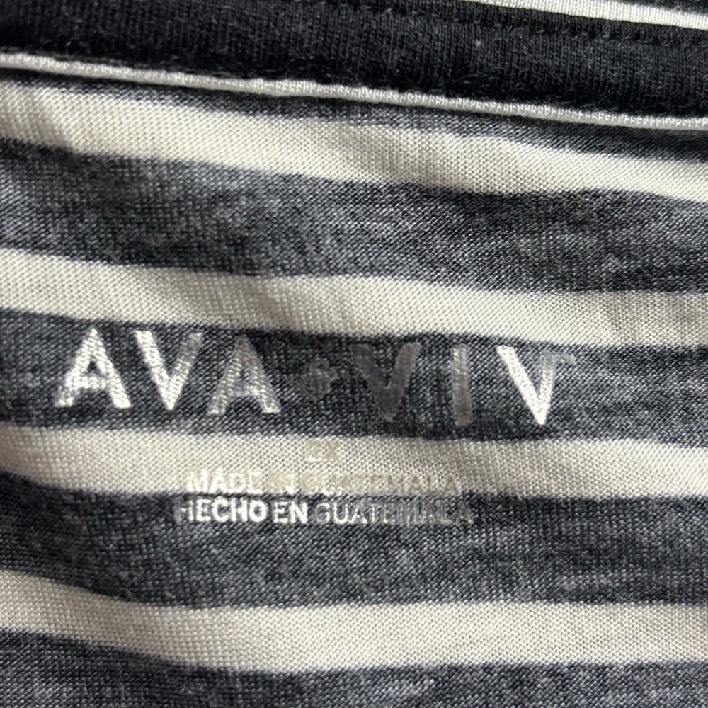 Ava & Viv Pajama Dress Black & White Stripes Size 2X - Picture 5 of 7
